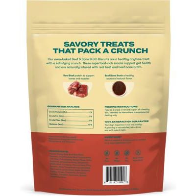 Galletas crujientes de caldo de res y hueso para perros, bolsa de 64 oz