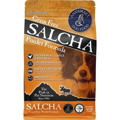 Alimento seco para perros Salcha Poulet Formula sin cereales, bolsa de 25 lb