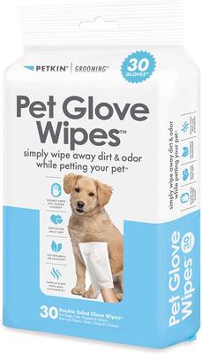 Pet Glove Wipes Dog & Cat Grooming Wipes, 30 count