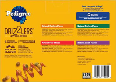 Drizzlers Savory Sauce Multipack - Aderezo para comida para perros, bolsa de 60 g, paquete de 32