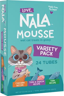 Mousse Tuna Recipe Grain-Free Lickable Cat Treats, 0.5-oz tube, case of 4