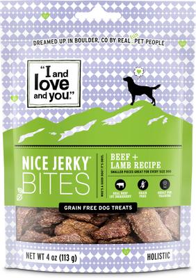 Nice Jerky Bites Chicken and Salmon Grain-Free Dog Treats, 4-oz bag