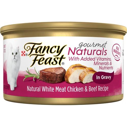 Gourmet Naturals White Meat Chicken Recipe in Gravy Canned Cat Food, 3-oz, case of 12