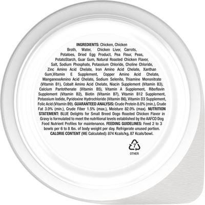 Comida húmeda para perros de raza pequeña Divine Delights con sabor a pollo rostizado en salsa abundante, bandeja de 3.5 oz, caja de 12