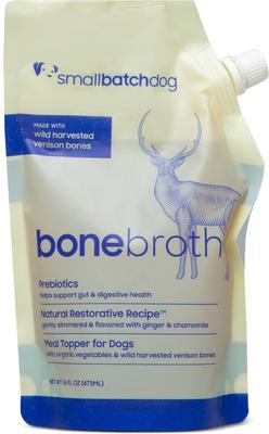 Organic Shelf Stable Adult Chicken Bone Broth Grain-Free Liquid Wet Dog Food Topper, 16-fl oz bottle