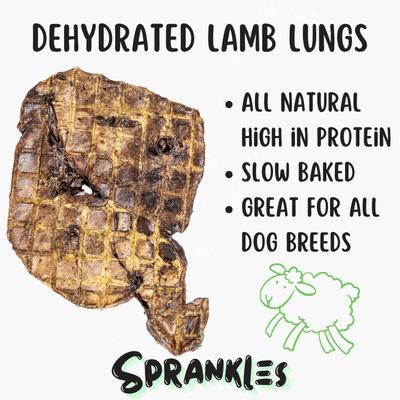Golosinas deshidratadas para perros Lamb Lungs, bolsa de 7 oz