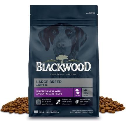 Alimento seco para perros adultos de razas grandes con receta de pescado blanco y granos antiguos, bolsa de 24 lb