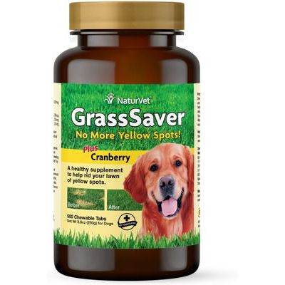 NaturVet, GrassSaver Chewable Tablets, cuidado urinario y protección del césped con DL-metionina para perros, 250 / 500 tabletas