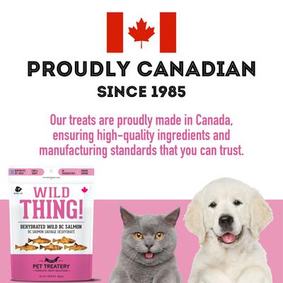 Wild Thing Wild Caught BC Salmon Grain-Free Dehydrated Dog & Cat Treats, 3-oz bag
