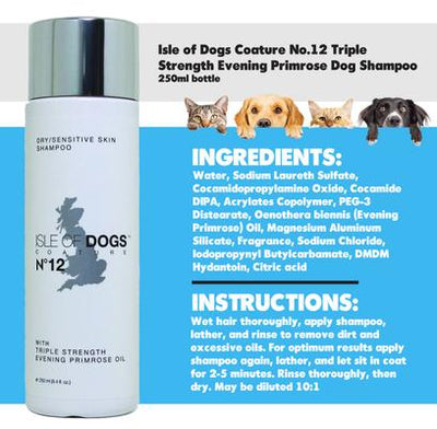 Coature No.12 Triple Strength Evening Primrose Dog Shampoo, 250-ml bottle