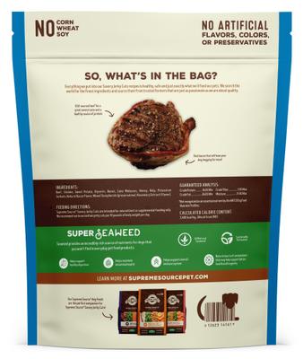 Golosinas para perros con carne de res y tocino de cortes de cecina sabrosos, bolsa de 10 oz