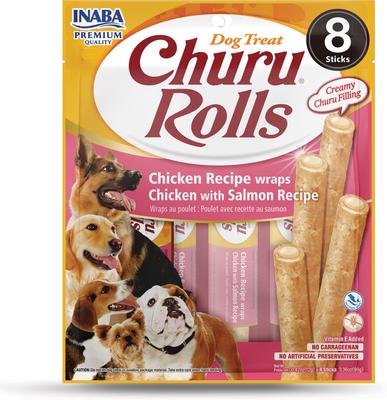 Churu Rolls Chicken Recipe Grain-Free Soft & Chewy Dog Treats, 0.42-oz, pack of 8