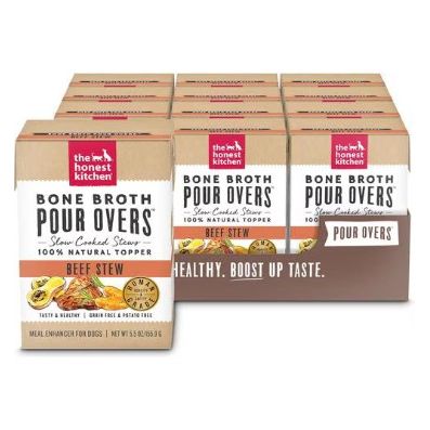 POUR OVERS Food Topper, Grado Humano, 4 sabores. 12 pack