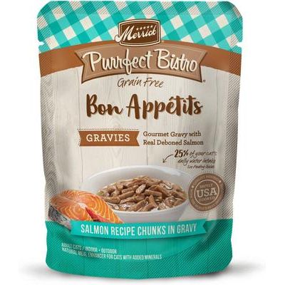 Purrfect Bistro Bon Appetits - Alimento para gatos adultos con trozos de carne de res sin cereales en salsa, 85 g (paquete de 24)