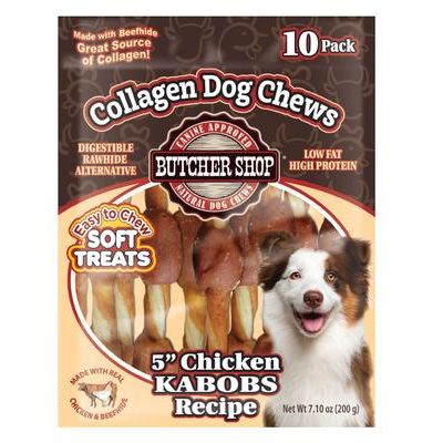 Brochetas de pollo con colágeno de 5 pulgadas, premio de cecina para perros, bolsa de 7.1 oz