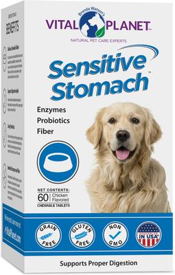 Suplemento masticable para perros con sabor a pollo para estómagos sensibles, 60 comprimidos