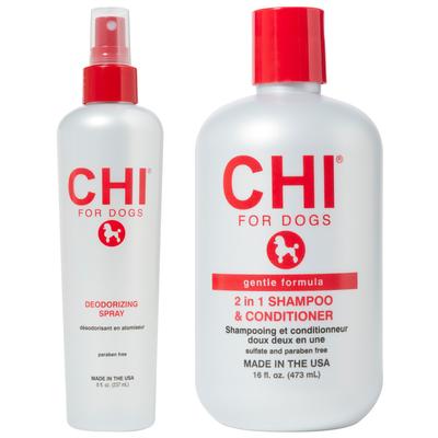 Champú y Acondicionador 2 en 1 + Spray desodorante para perros.