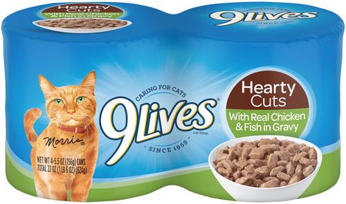 Hearty Cuts with Real Chicken & Fish In Gravy Wet Cat Food, 5.5-oz can, case of 24