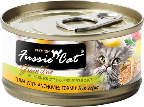 Comida húmeda premium para gatos, atún y anchoas en áspic, sin cereales, 2.82 oz, caja de 24