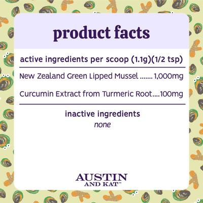 Austin's Green Lipped Mussel GLM Mobility Dog & Cat Supplement, 2.32-oz bag