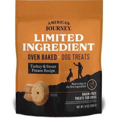 Premios para perros con ingredientes limitados, receta de salmón y batata, bolsa de 14 oz