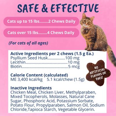 Hairball Support Soft Chews Cat Supplement, 3.17-oz bag