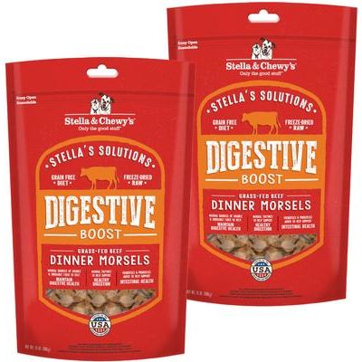 Alimento para perros Stella's Solutions Hip & Joint Boost en bocados de pollo crudo liofilizado de gallinas camperas, bolsa de 13 oz