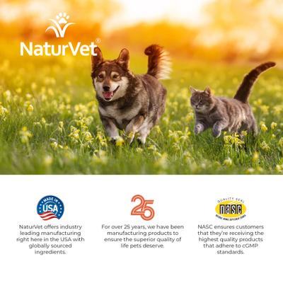 NaturVet, Aller-911 Advanced Allergy Support Powder, polvo con omegas, quercetina y calostro para alergias de perros y gatos, 255 g