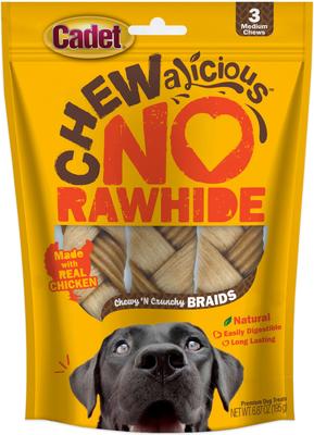 Chewalicious Chewy 'N Crunchy Braids Chicken Flavor Dog Chews, Small, 7 count