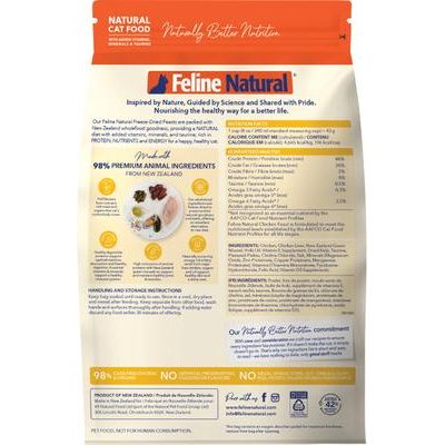 Alimento liofilizado para gatos con pollo de Nueva Zelanda, sin cereales, bolsa de 325 g