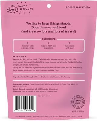 Bone Broth, Carrots & Parsley Dog Treats, 5-oz bag