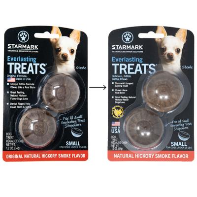Golosinas dentales para perros Everlasting Natural con sabor a humo de nogal, tamaño pequeño (2 unidades)