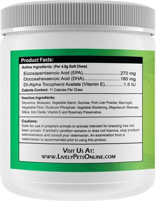 Omega Maxx Fish Oil Small & Medium Dog Soft Chews, 60 count