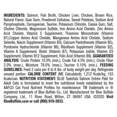 Comida húmeda para gatos Tastefuls Natural Pate Salmon Entree, lata de 3 oz, caja de 12