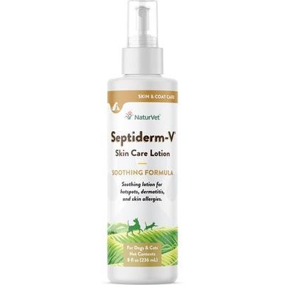 NaturVet, Septiderm-V, loción calmante en spray para piel con picazón de perros y gatos, 240 ml