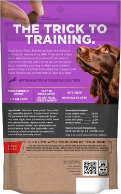 Tricky Trainers Mini con hígado, premios suaves y masticables para perros, bolsa de 5 oz
