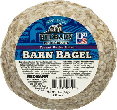 Barn Bagels Peanut Butter Flavor Dog Treats, 30 count