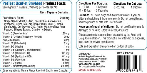 OcuPet Eye Support Natural B-12 Small to Medium Breed Supplement for Dogs & Cats, 90 count