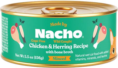 Made by Nacho Wild-Caught Chicken & Herring Recipe with Bone Broth Minced Wet Cat Food, 3-oz can, case of 6