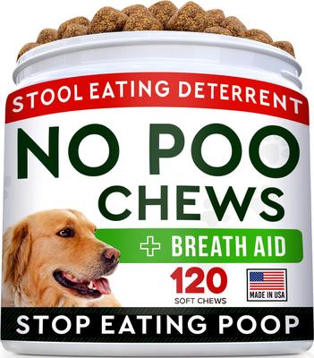 No Poo & Coprophagia Stool Eating Deterrent Gut Health & Immune Support Chew Supplement for Dogs, 240 count