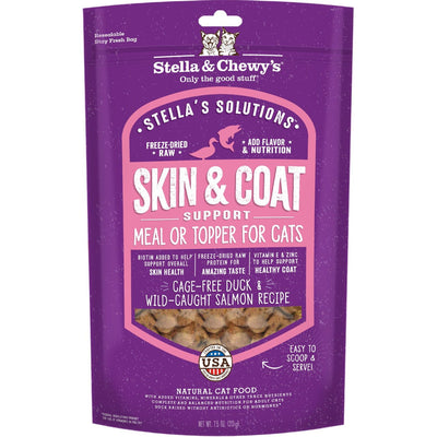 Solutions Skin Coat Duck Salmon Freeze-Dried Raw Cat Food. 210 g.