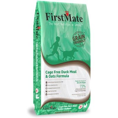 Alimento seco para perros con fórmula de avena y harina de pato sin jaula, apto para cereales, bolsa de 25 lb