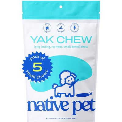 Native Pet Yak Dental Chews Himalayan Cheese Dog Treats, 5 count
