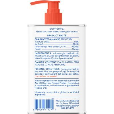 Suplemento para la salud de la piel y el pelaje de perros con aceite de pescado Omega-3 y aceite de salmón de Alaska (botella de 473 ml)