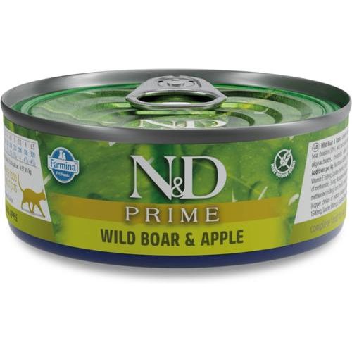 N&D Prime Boar & Apple Grain-Free Wet Cat Food, 2.46-oz can, case of 24