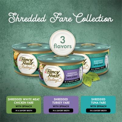 Medleys Shredded Fare Collection Pack Canned Cat Food, 3-oz, case of 12