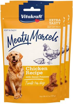 Meaty Morsels Chicken Recipe with Beef Soft & Chewy Dog Treats, 4.2-oz bag, 3 count