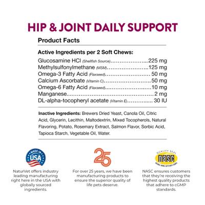 Hip & Joint Plus Omegas Soft Chews Joint Supplement for Cats, 60 count