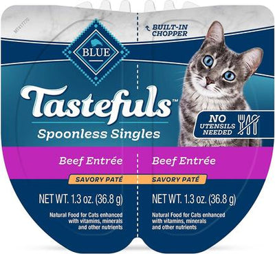 Tastefuls Spoonless Singles Beef Entrée Pate Adult Cat Food, 2.6-oz cup, case of 24