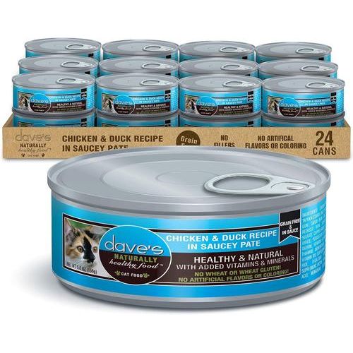 Saucey Pate Chicken & Turkey Recipe Grain-Free Canned Wet Cat Food, 5.5-oz can, case of 24